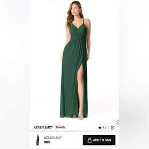 Azazie Luxy Dark Green bridesmaid dress